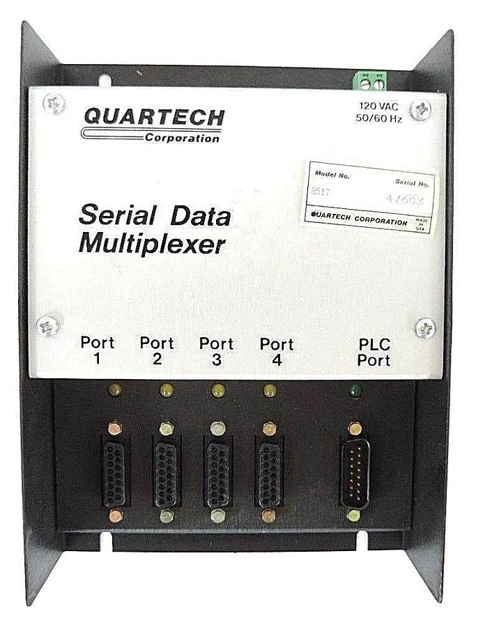 Used NIB QUARTECH 8517 SERIAL DATA MULTIPLEXER 120VAC, 50/60HZ W/ 8591-03 CABLE