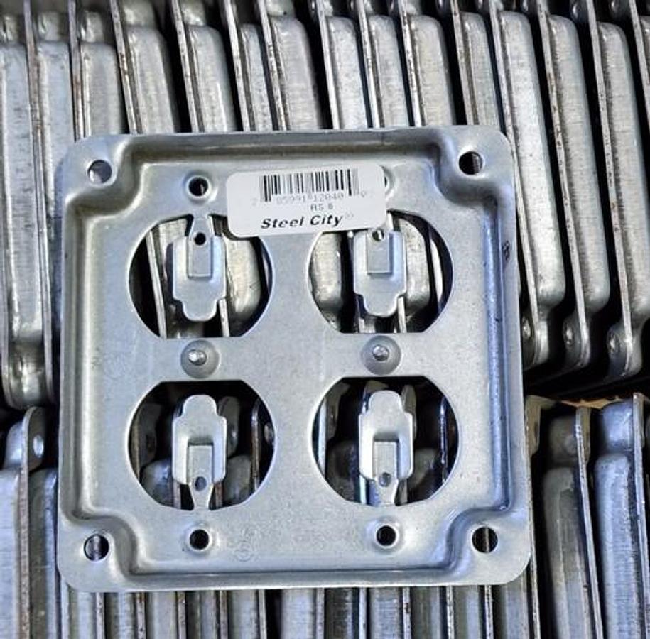 LOT OF 38 NEW STEEL CITY RS 8 STEEL 2-GANG DUPLEX OUTLET/RECEPTACLE COVER, 1/2"