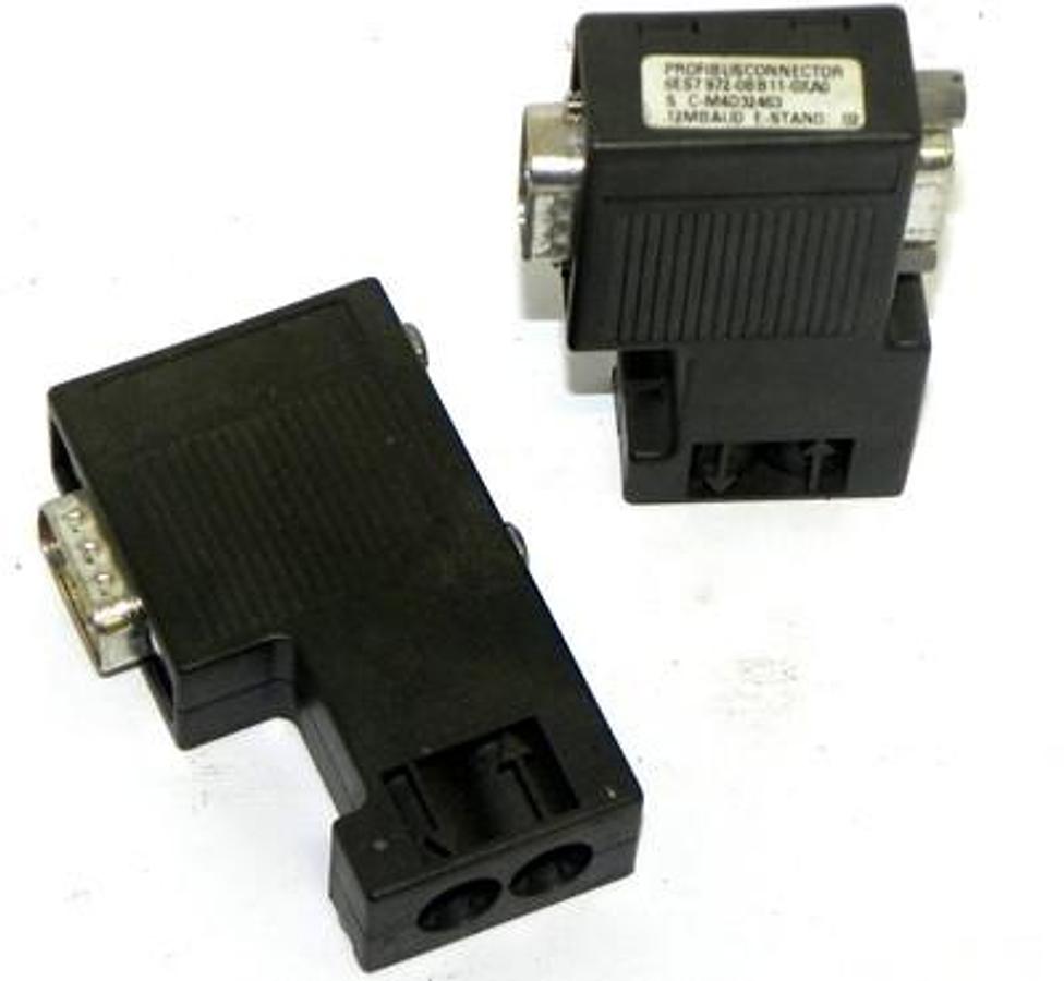 Used LOT OF 2 SIEMENS 6ES7-972-0BA11-0XA0 PROFIBUS CONNECTORS 6ES79720BA110XA0