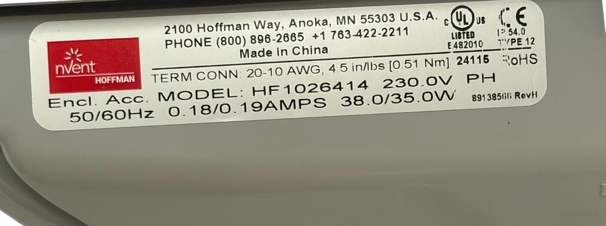 Used nVent Hoffman HF1026414 HF10 Side-Mount Filter Fan 230V 10 Inch New Surplus