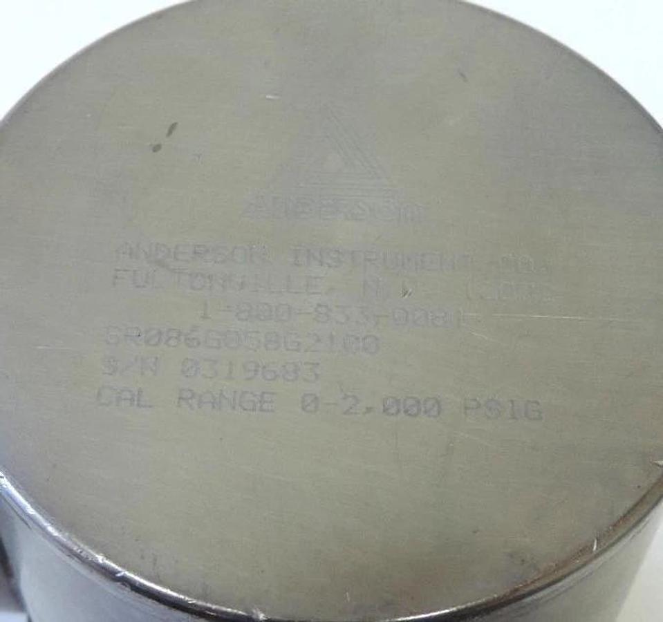 Used ANDERSON INSTRUMENT SR086G058G2100 PRESSURE TRANSMITTER CAL RANGE 0-2000 PSIG
