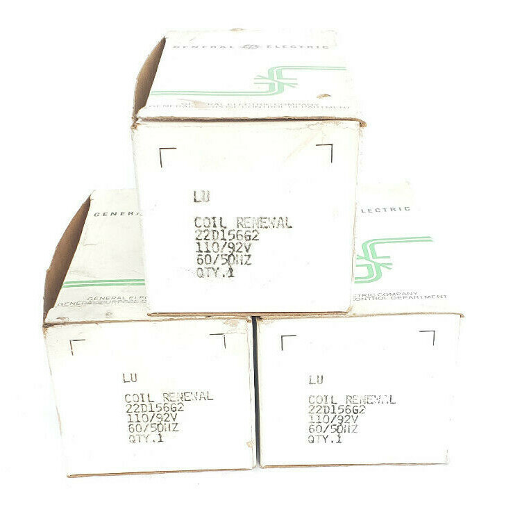 Used LOT OF 3 NEW GENERAL ELECTRIC 22D156G2 COILS 92/110 VAC 50/60 HZ