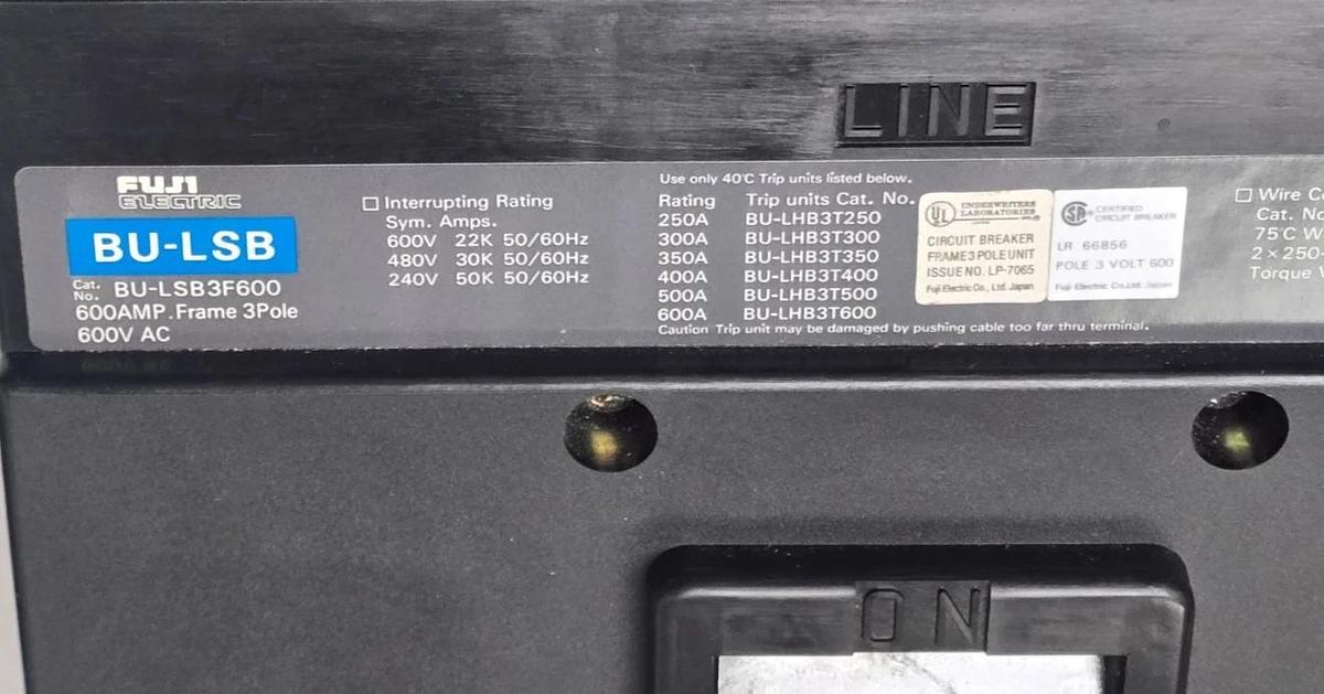 FUJI ELECTRIC BU-LSB3F600 / BU-LSB3600 Auto-Breaker 600A BU-LSB BU-LSB3600L NSMP