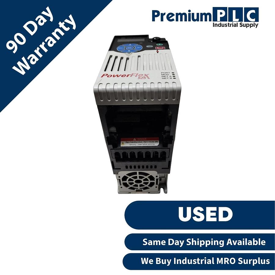 Used ALLEN BRADLEY 25B-D6P0N114 /A PowerFlex 525 AC DRIVE 2.2kW/3HP 480VAC FRN. 4.001 884951886025