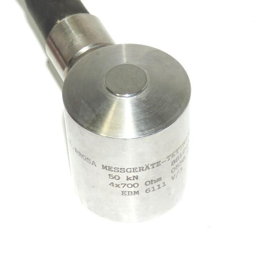 Used BROSA EBM 6111 V/3 COMPRESSION LOAD CELL TYPE 0101 0-10V 0-50KN EBM6111V3