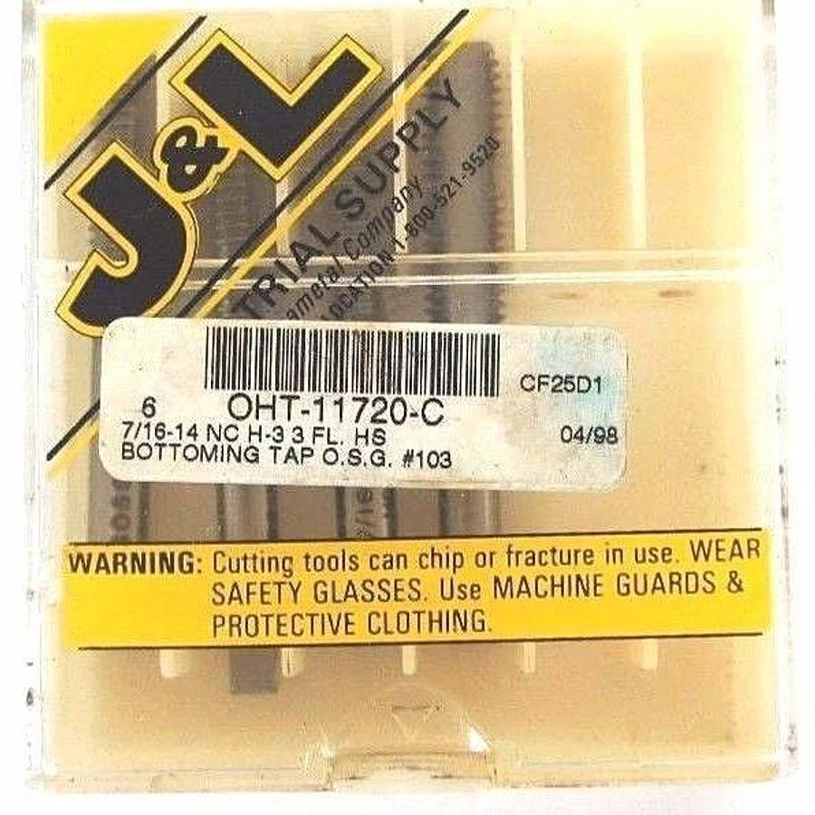 LOT OF 4 NEW J&L INDUSTRIAL SUPPLY OHT-11720-C BOTTOMING TAPS 7/16-14 NC