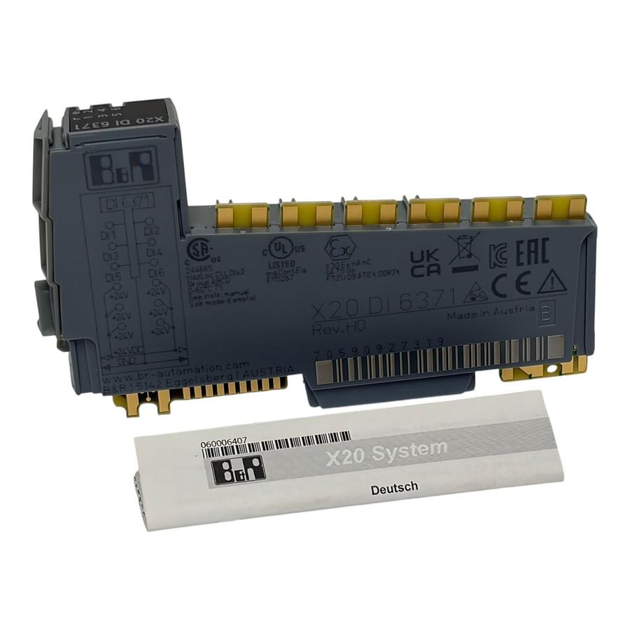 Used B&R Automation X20DI6371 Digital Input Module Rev H0 X20 DI 6371 New Surplus