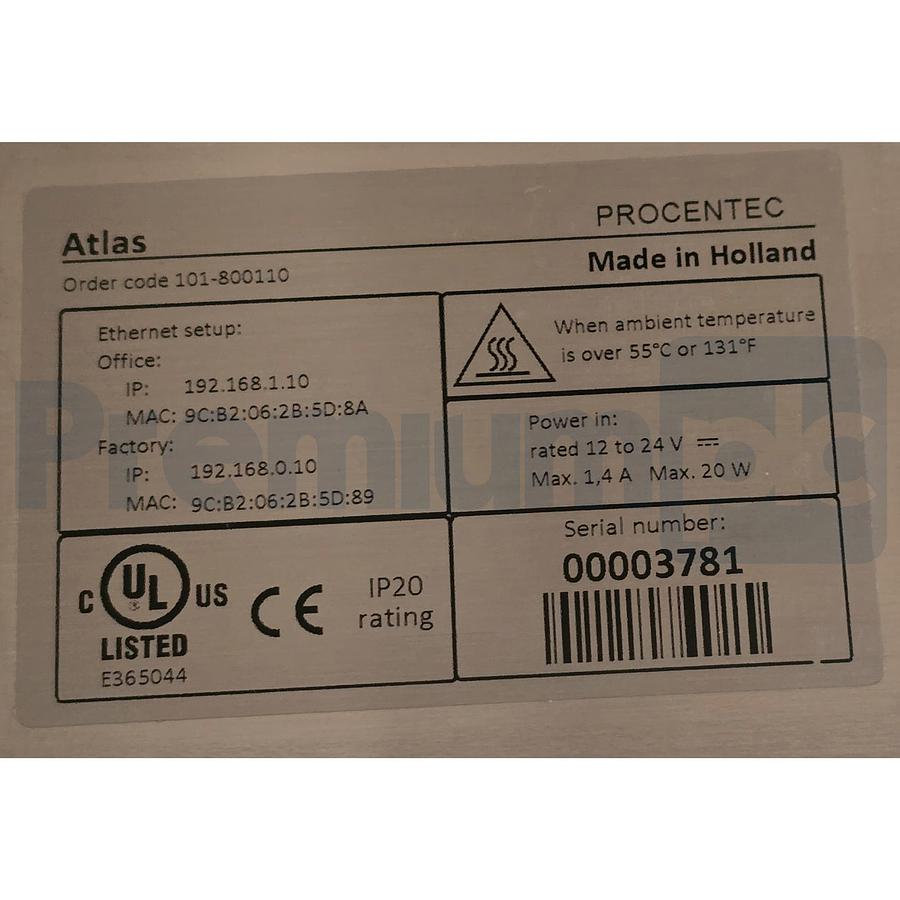 Used PROCENTEC ATLAS INDUSTRIAL E/NET (IE) DIAGNOSTIC SOLUTION DEVICE 101-800110 NSMP