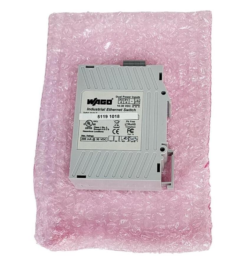 Used NEW WAGO 51191018 8-PORT INDUSTRIAL ETHERNET SWITCH
