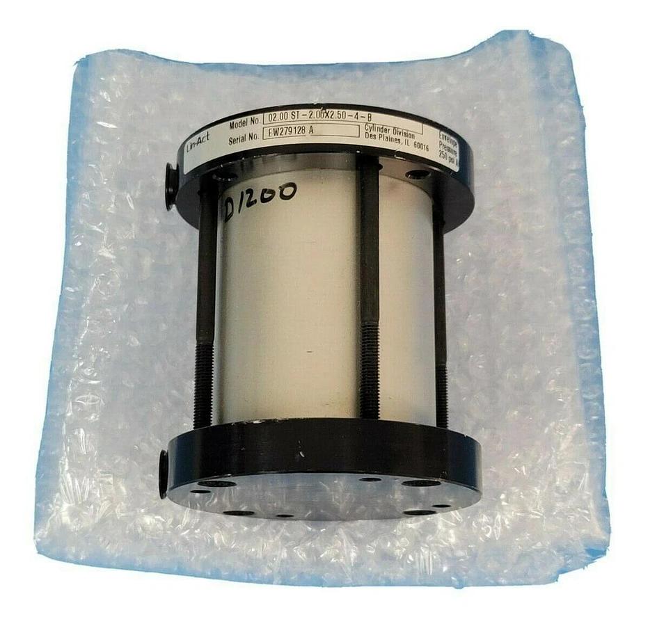 Used LIN-ACT 02.00 ST-2.00X2.50-4-B CYLINDER ENVOLOPE PRESSURE 250PSI AIR