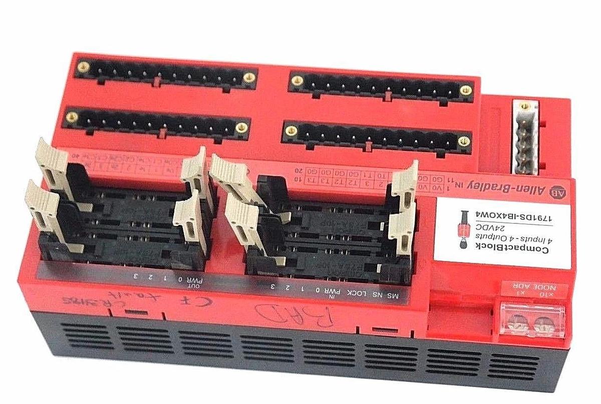 Used ALLEN BRADLEY 1791DS-IB4XOW4 SER. A, REV. A01 DEVICENET COMPACT BLOCK 97309671