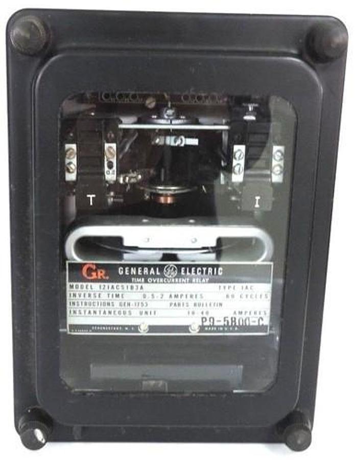 Used GE GENERAL ELECTRIC 12IAC51B3A INVERSE TIME OVERCURRENT RELAY IAC 24V 60 AMP