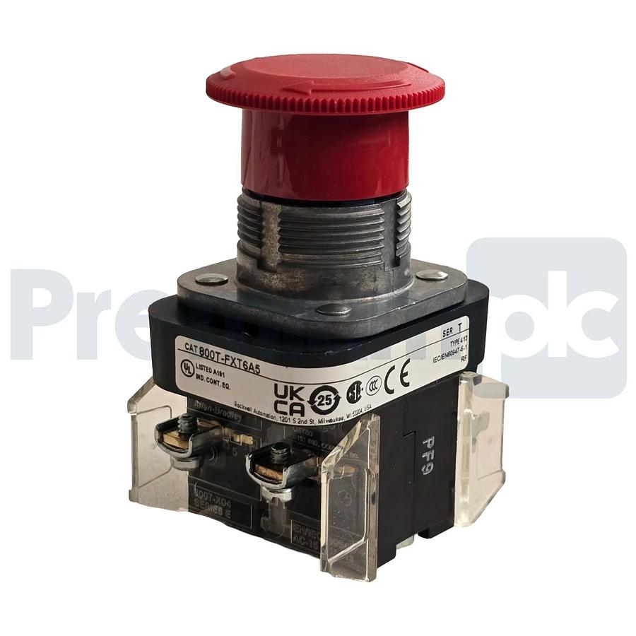 Allen-Bradley 800T-FXT6A5 /T 30mm Push-Pull Device 2-Pos Twist Release Red NSMP