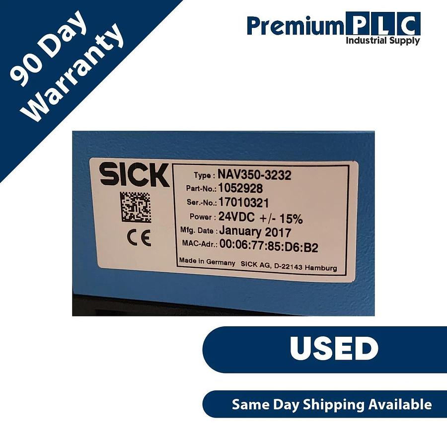 Used USED SICK NAV350-3232 NAV3XX / INDOOR 2D LiDAR SENSOR NAV3503232 P/N 1052928