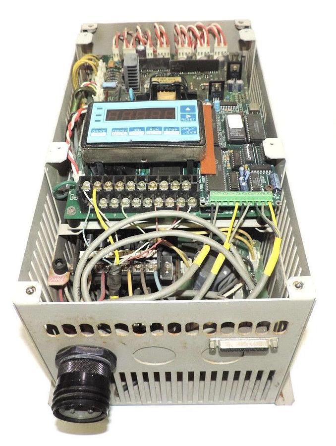 Used SAFETRONICS CIMR-H2.2G2-E-10 DRIVE 460V MFR. CODE E480861, CIMRH22G2E10