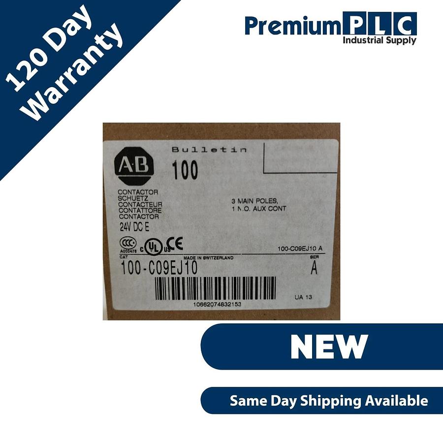 Used NEW ALLEN BRADLEY 100-C09EJ10 /A CONTACTOR 24VDC 3-POLE 100C09EJ10