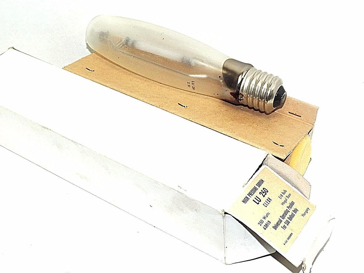 Used LOT OF 5 NIB GE LU 250 CLEAR HIGH PRESSURE SODIUM LAMP BULBS 250W