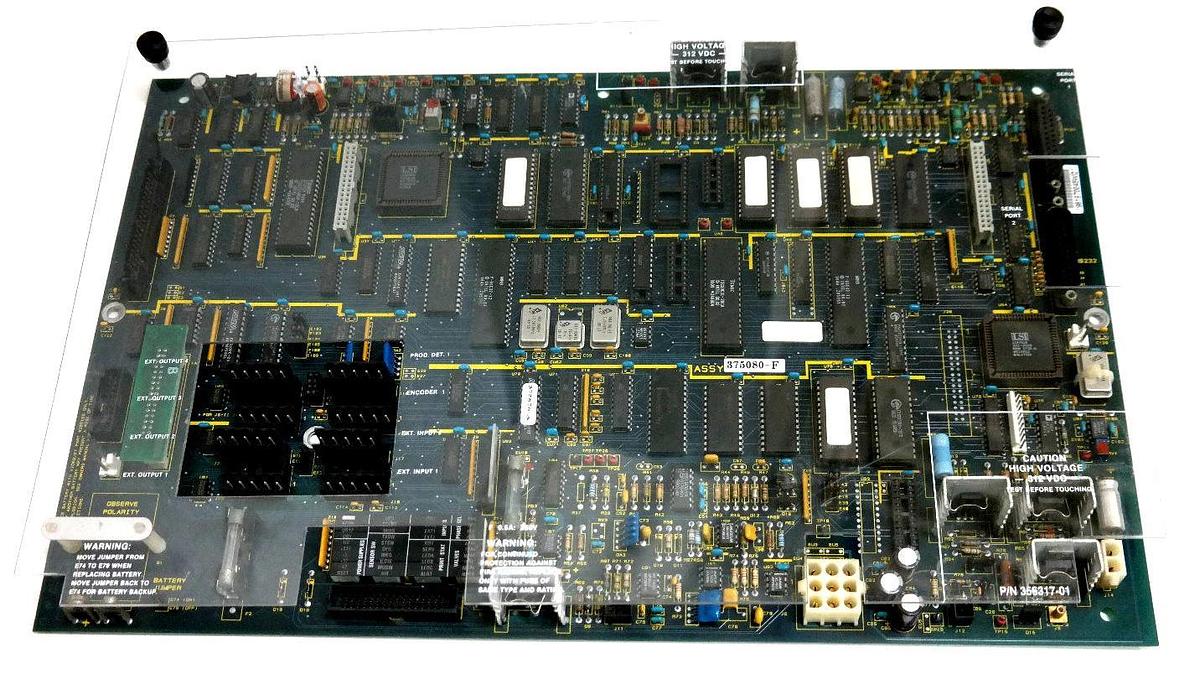Used VIDEOJET 375080-F CONTROL BOARD W/ COVER 356317-01 VIDEO JET 375080F
