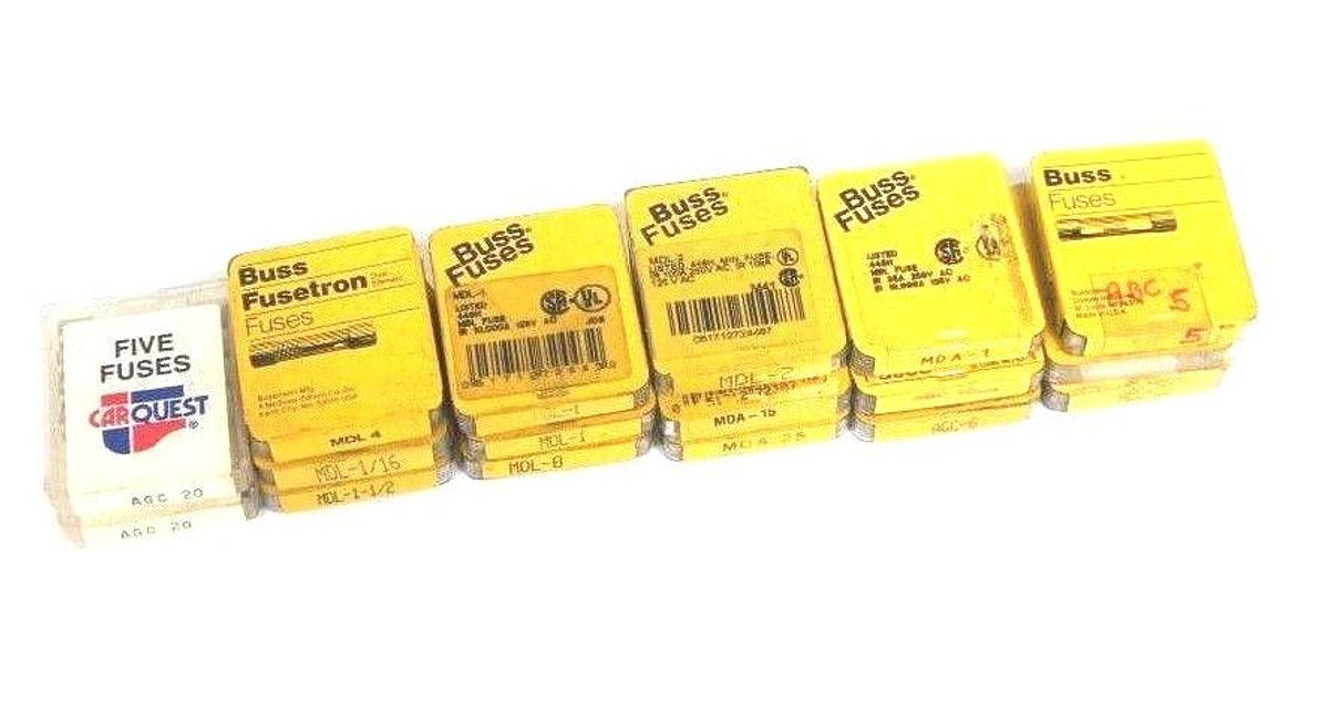 Used LOT OF 47 NEW BUSS MISCELLANEOUS FUSES