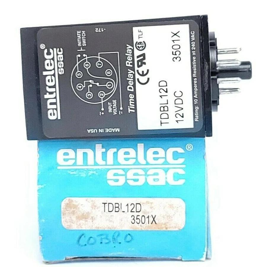 Used NIB ENTRELEC SSAC TDBL12D TIME DELAY RELAY 12VDC