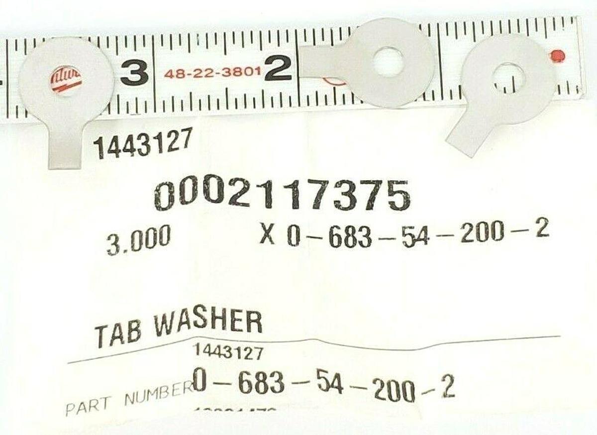 Used LOT OF 3 NEW KRONES 0-683-54-200-2 TAB WASHERS 0683542002, 1443127, 0002117375
