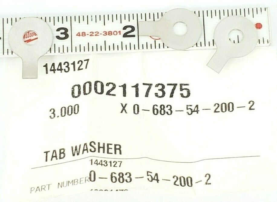 Used LOT OF 3 NEW KRONES 0-683-54-200-2 TAB WASHERS 0683542002, 1443127, 0002117375