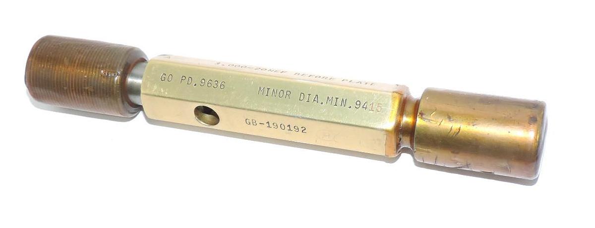Used NEW SIZE CONTROL CO. GB-190192 SET PLUG 1.000-20NEF BEFORE PLATE GO PD. 9636