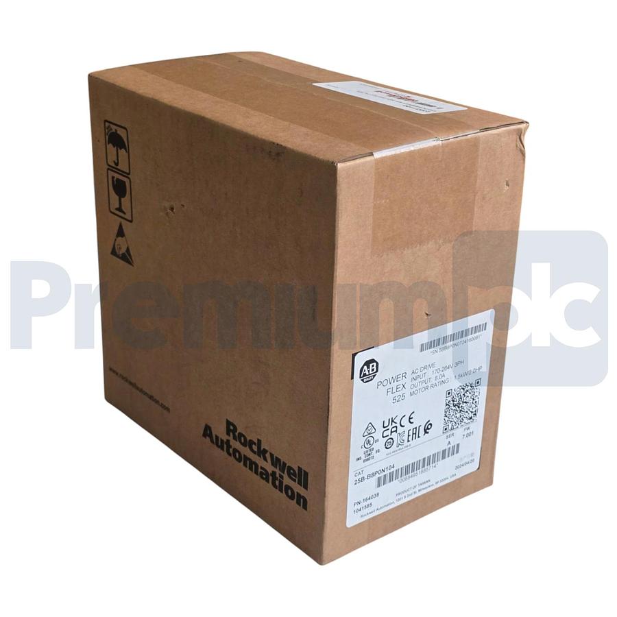 Used Sealed Surplus Allen Bradley 25B-B8P0N104 /A PowerFlex 525 AC Drive 3P 230V 2HP