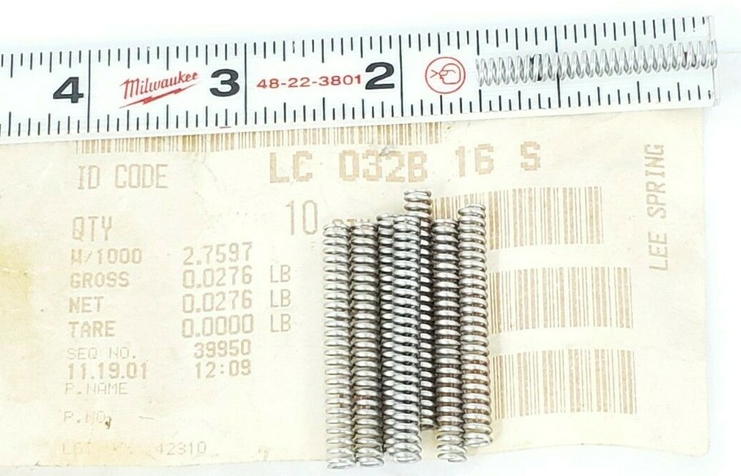Used LOT OF 8 NEW LEE SPRING CO. LC-032B-16-S SPRINGS LC032B16S