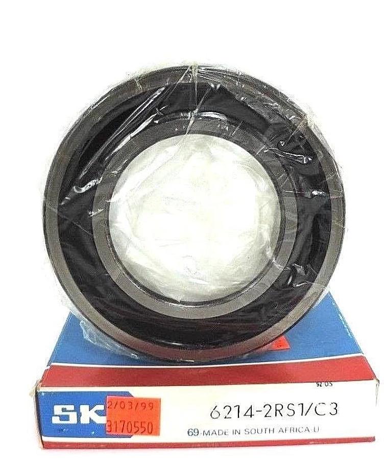 Used NIB SKF 6214-2RS1/C3 BALL BEARING SINGLE ROW DEEP GROOVE 70X125X24MM