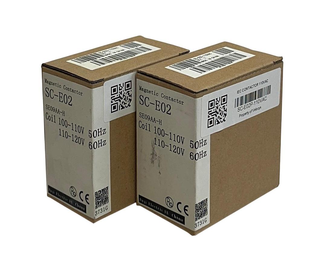 Used 2 FUJI ELECTRIC SC-E02P-110VAC / SC-E02-110VAC / SC-E02 CONTACTORS SE09AA-H NSMP