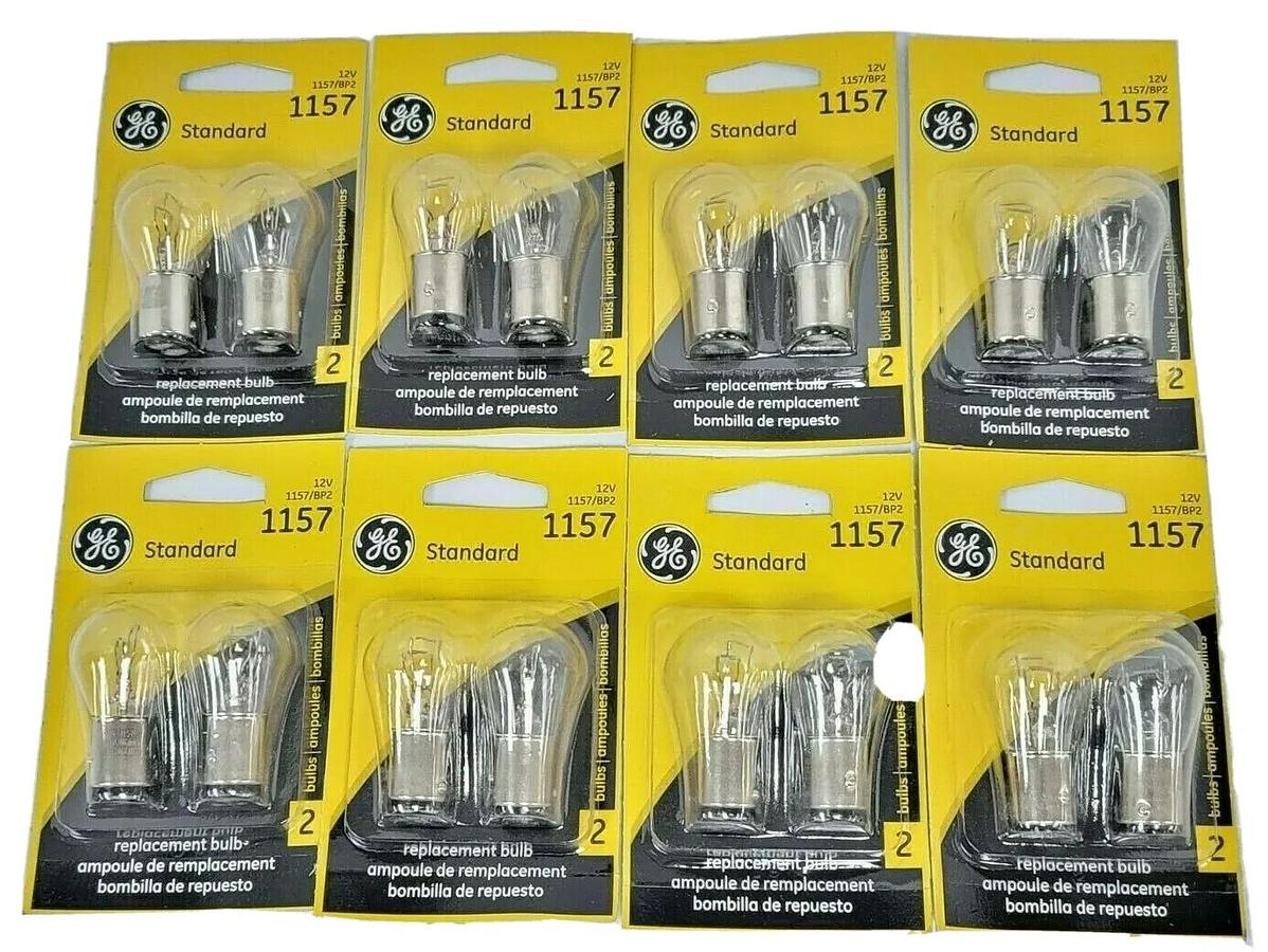 Used LOT OF 16 NEW GE LIGHTING 1157/BP2 REPLACEMENT BULBS 12V