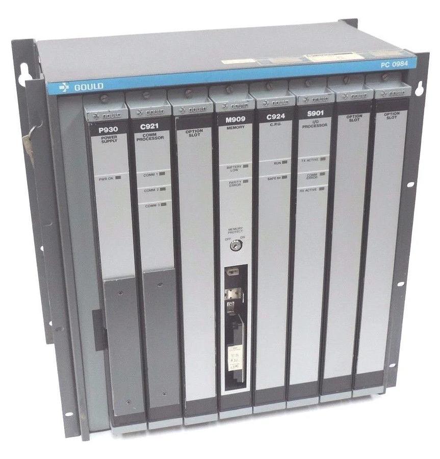 Used GOULD MODICON AS-984B-128 MODULE 200 I / O SYS 24BIT 128K W/ S902 MEMORY MODULE