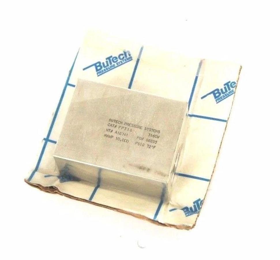 Used NEW BUTECH PRESSURE SYSTEMS FPT16 FEMALE BLOCK TEE 316CW HT# A18741