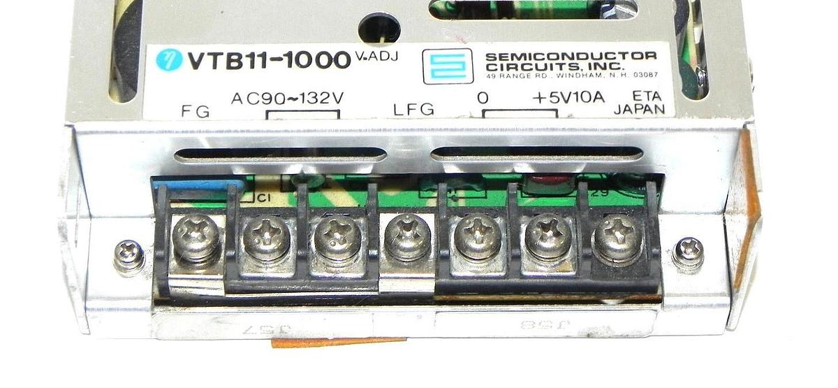 Used SEMICONDUCTOR CIRCUITS VTB11-1000 POWER SUPPLY VTB111000