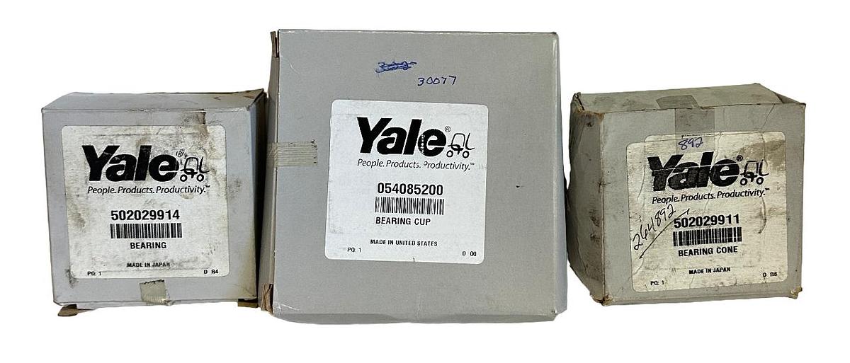 Used NEW LOT OF YALE FORKLIFT PARTS 502029911 / 502029914 / 054085200 OEM BEARINGS