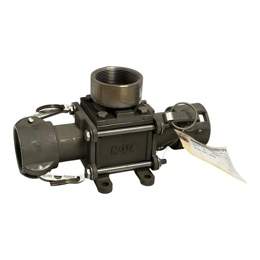 Used Eaton A-1100-2-S6-BUN Ball Valve 2" Teflon Camlock Inline Dry Disconnect New