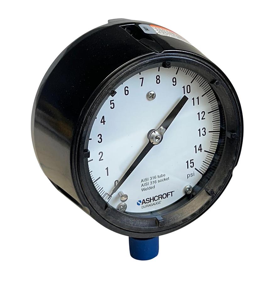 Used ASHCROFT 45-1279-SS-04L-15# / 451279SS04L15# DURAGAUGE PRESSURE 4-1/2'' 15# NSMP