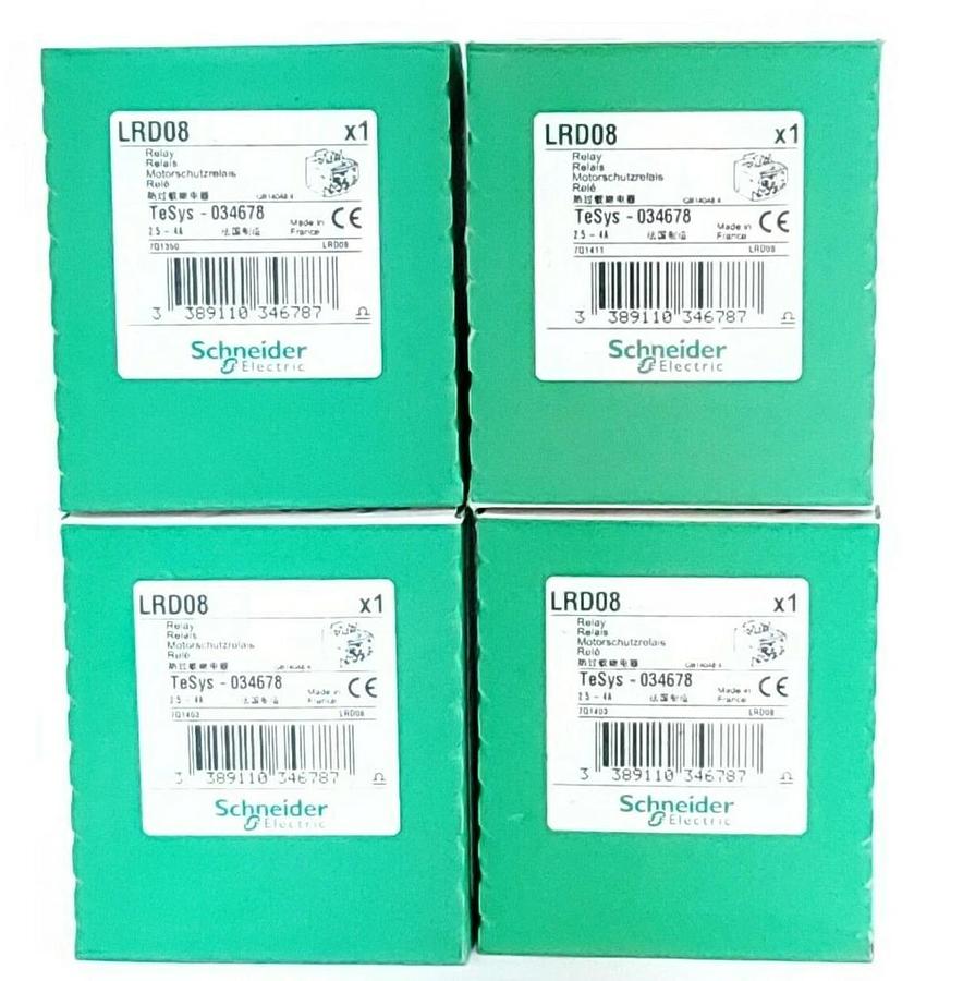 Used LOT OF 4 NIB SCHNEIDER ELECTRIC LRD08 RELAYS 2.5-4A