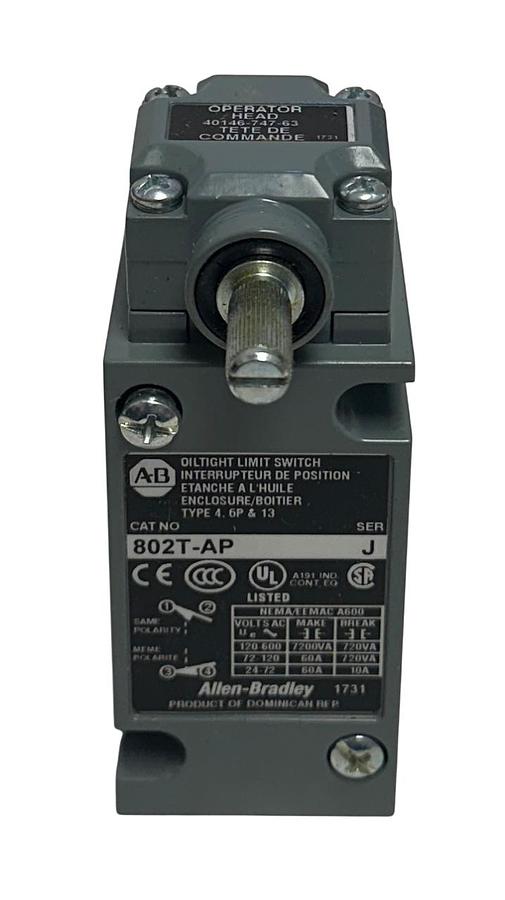 Used ALLEN BRADLEY 802T-AP /J BULLETIN 802T PLUG-IN OILTIGHT LIMIT SWITCH 802TAP NSMP