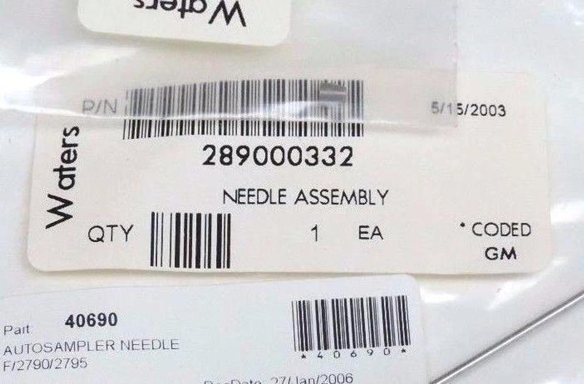 Used NEW WATERS 289000332 NEEDLE ASSEMBLY W/ WAT021817 NM PEEK FERRULE 1/16 OD
