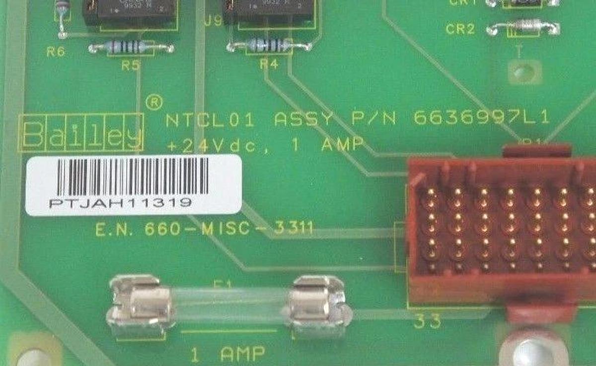 Used ABB BAILEY CONTROLS 6636997L1 COMMUNICATION TERMINATION UNIT, NTCL01, 24V, 1A