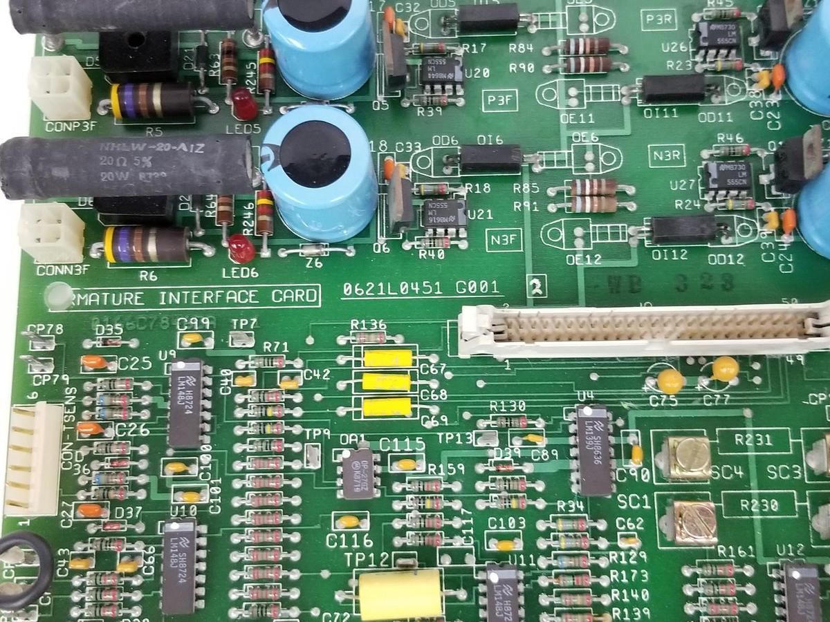 Used GENERAL ELECTRIC 0621L0451-G001 ARMATURE INTERFACE CARD 0166C7846DA-1 (REPAIRED)
