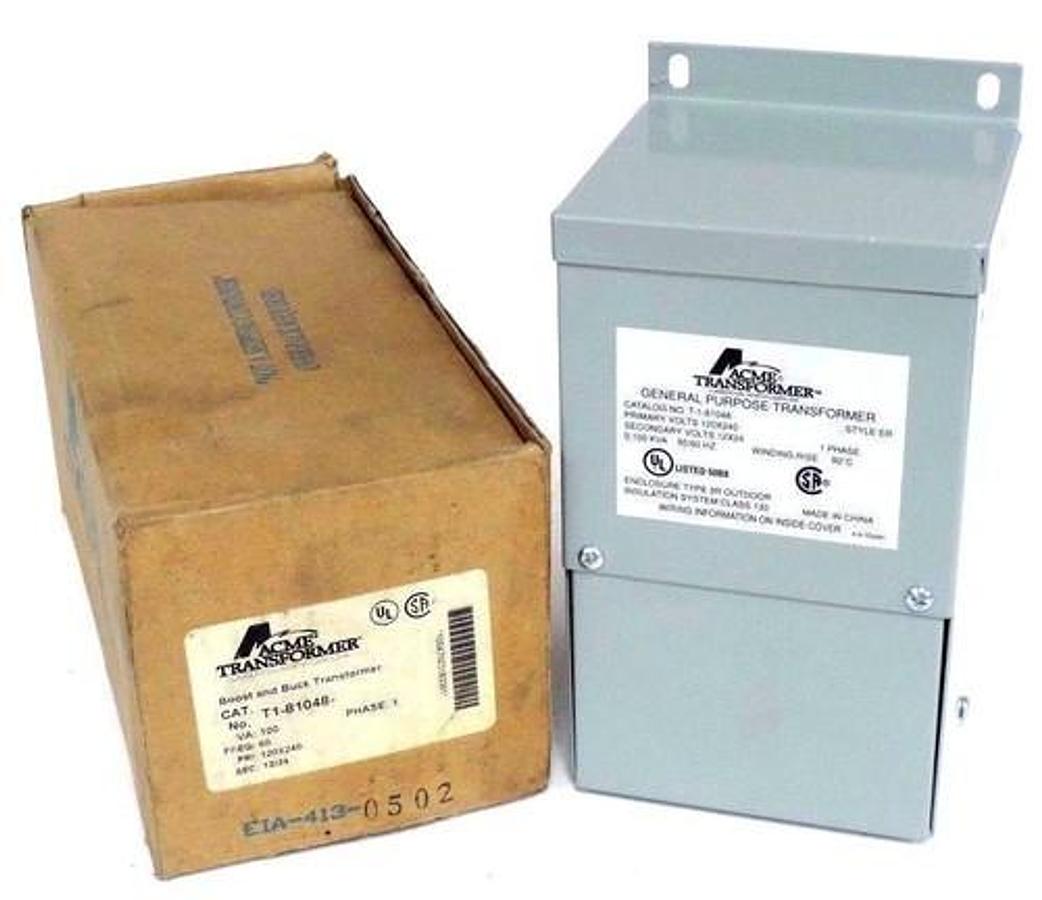 Used NIB ACME T1-81048 GENERAL PURPOSE TRANSFORMER 1 PHASE 120-240V 60HZ T181048