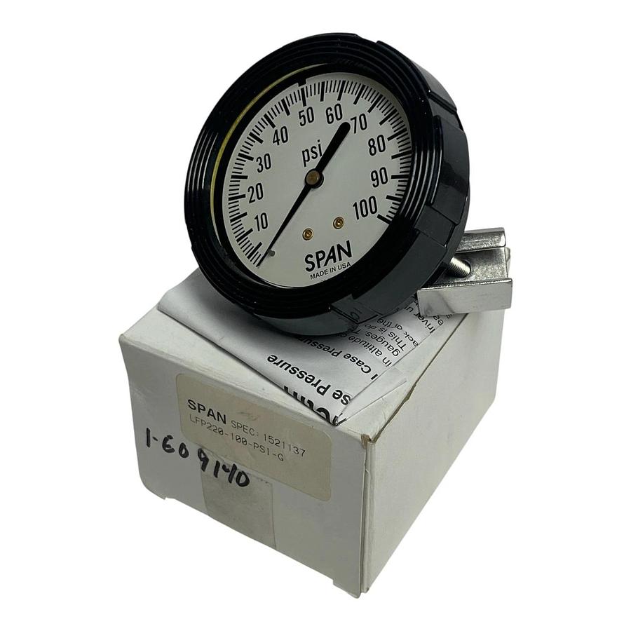 Span 1521137 LFP220-100-PSI-G Liquid Filled Pressure Gauge 0-100 PSI 2.5"
