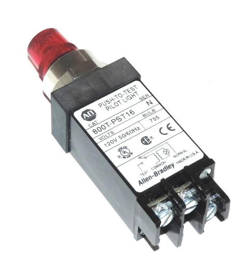 NEW ALLEN BRADLEY 800T-PST16R SMALL PILOT LIGHT, TYPE 13, SER N, 120 V, 50/60 HZ