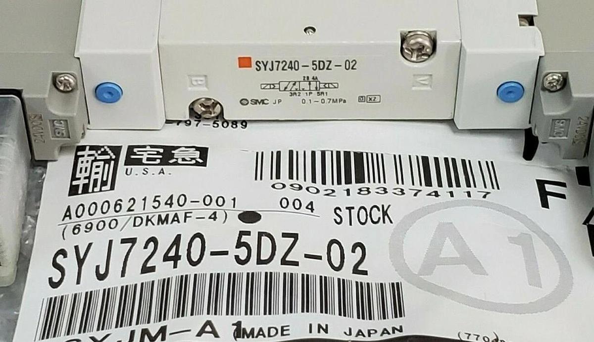 Used NEW SMC SYJ7240-5DZ-02 DOUBLE SOLENOID VALVE BASE MOUNT SYJ72405DZ02