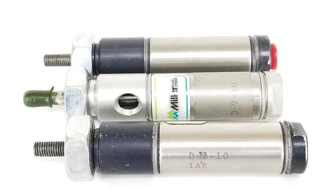 Used LOT OF 3 MILLER FLUID POWER D-7-10 CYLINDERS 1" STROKE