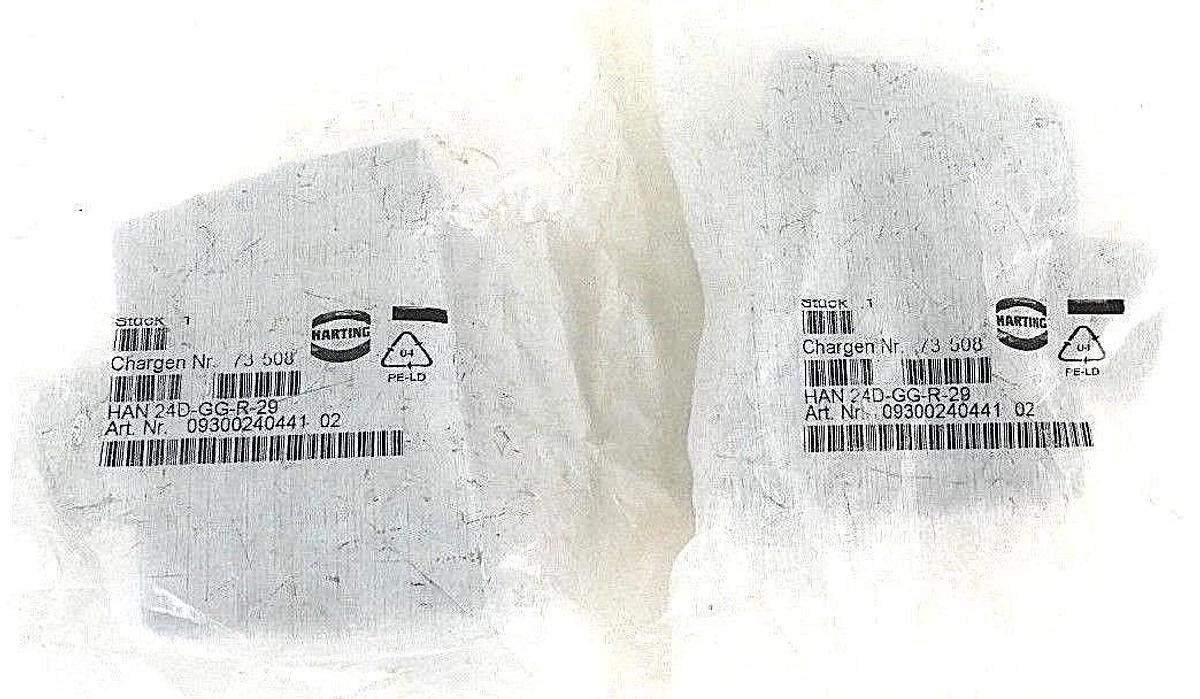 Used LOT OF 2 NEW HARTING 24D-GG-R-29 CORD CONNECTORS 09300240441-02, 73508