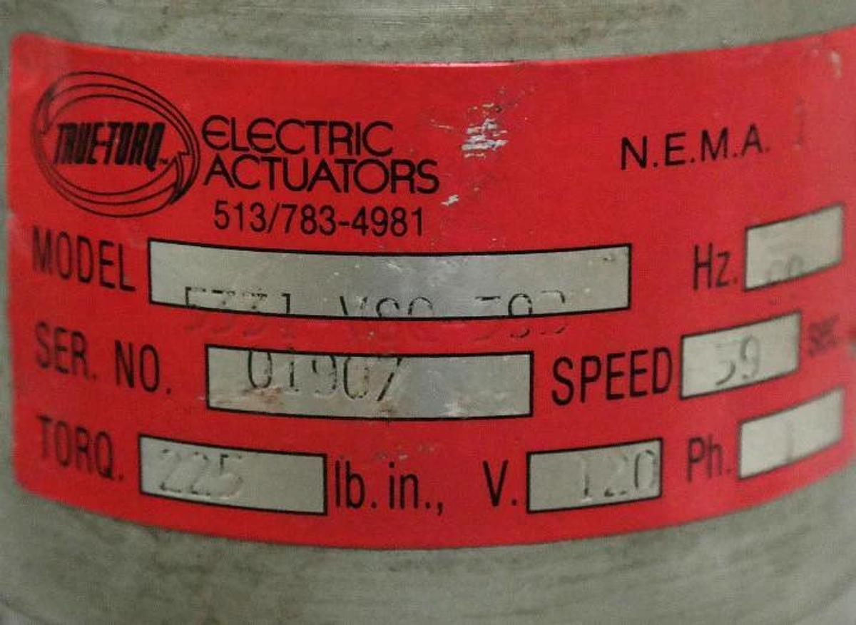 Used TRUE-TORQ 5331-V8Q-39B ELECTRIC VALVE ACTUATOR 225LB-IN 120V 1PH